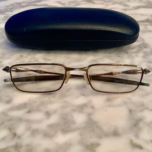 Oakley Drill Bit 22-213 Men Polished Brown Full Rim Rectangular Eyeglasses Frame